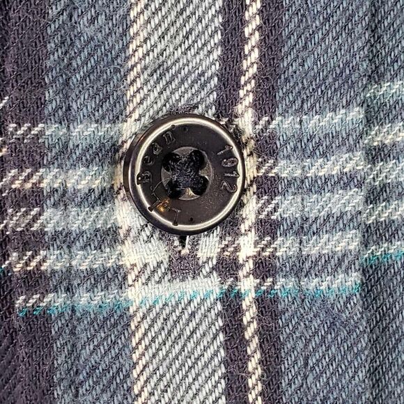 LL Bean Shirt Mens Blue Plaid Flannel LS Button Down Size Large L Long Sleeve - Picture 4 of 9